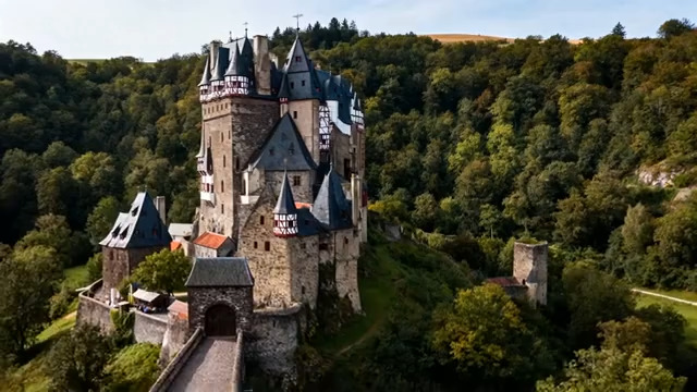  山林中的古老城堡1677#横屏 	 