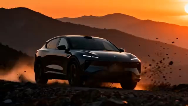  山巅日落中的越野SUV1650#横屏 	 