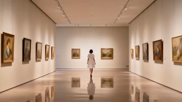  女子美术馆看画展1396#横屏 	 