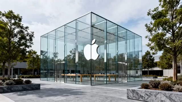  苹果店前商务人士行走1411#横屏 	 