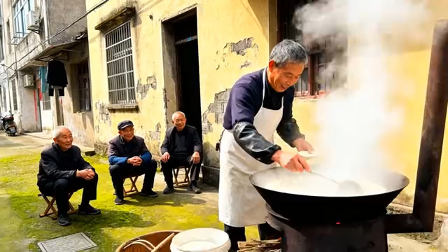  农村老人做大锅饭1381#横屏 	 