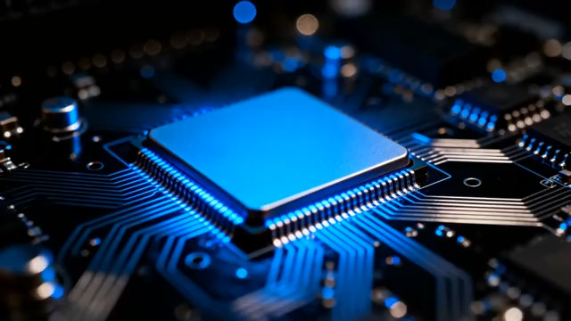  蓝色芯片科技感特写1196#横屏 	 