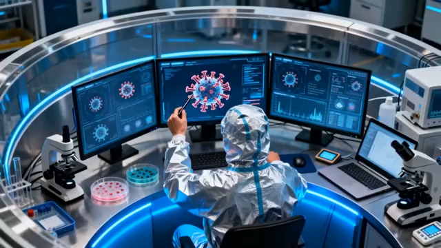  科研人员病毒研究1132#横屏 	 