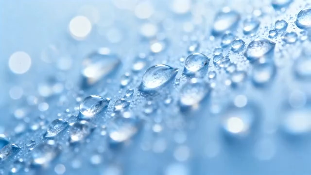  蓝色水珠特写1192#横屏 	 