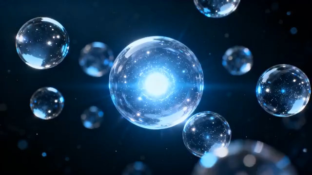  蓝色发光气泡动态背景1170#横屏 	 