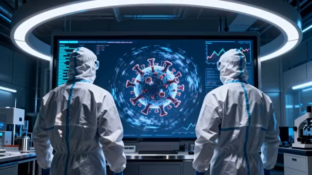  科研人员研究病毒模型1137#横屏 	 -