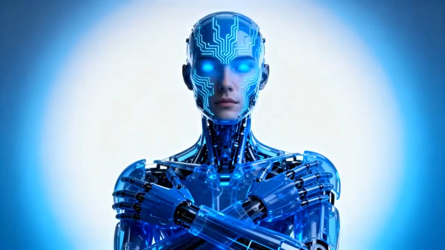  蓝色机械人科技感1178#横屏 	 