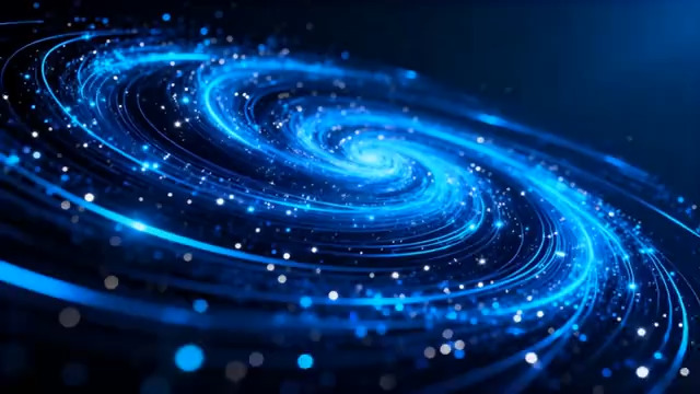  蓝色粒子螺旋光效1184#横屏 	 