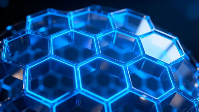  蓝色蜂窝结构动画1171#横屏 	 