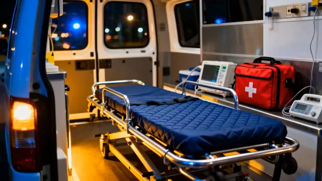  救护车内部医疗设备特写1075#横屏 	 