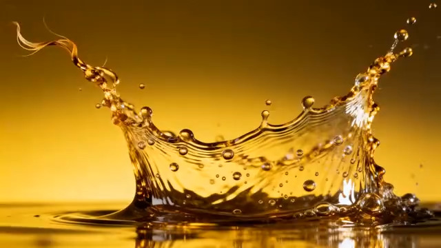  金色液体飞溅动态素材1054#横屏 	 