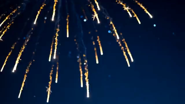  金色烟花绽放夜空1048#横屏 	 