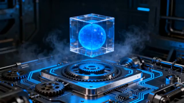  科技感蓝色齿轮机械动画1106#横屏 	 