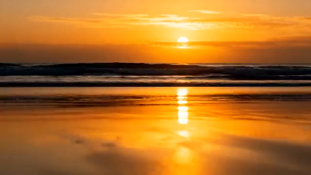  金色海面日出景象1006#横屏 	 