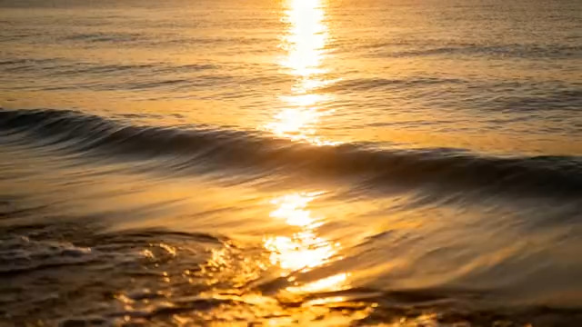  金色海面日落波光粼粼1007#横屏 	 