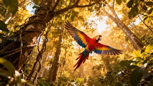  金刚鹦鹉林间飞翔966#横屏 	 