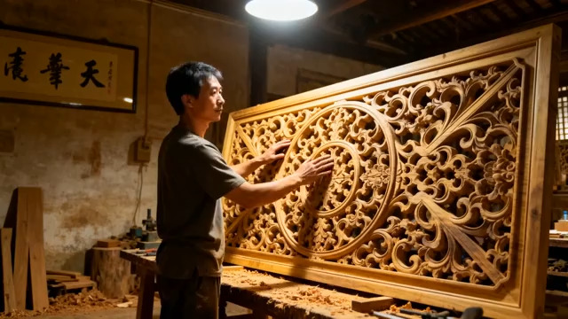  匠心木匠与精美木雕957#横屏 	 