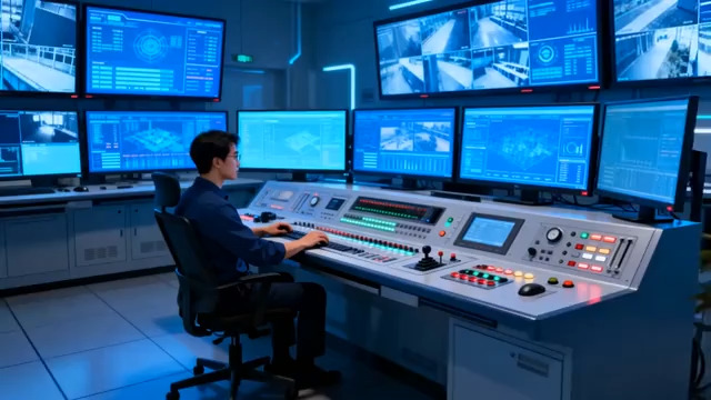  监控室工作人员操作936#横屏 	 