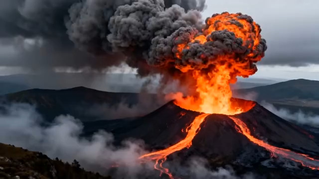 火山喷发震撼瞬间902#横屏 	 