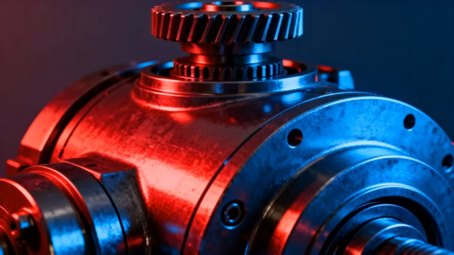  红色机械齿轮特写816#横屏 	 