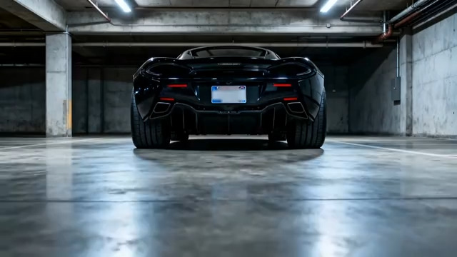  黑色跑车停车场展示786#横屏 	 