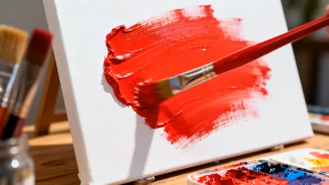  画笔绘制红色心形过程872#横屏 	 