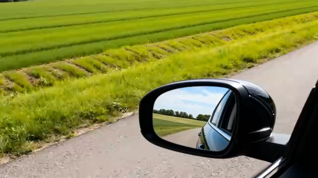  后视镜里的绿色田野843#横屏 	 