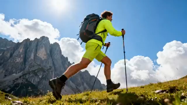  户外登山者徒步山地859#横屏 	 