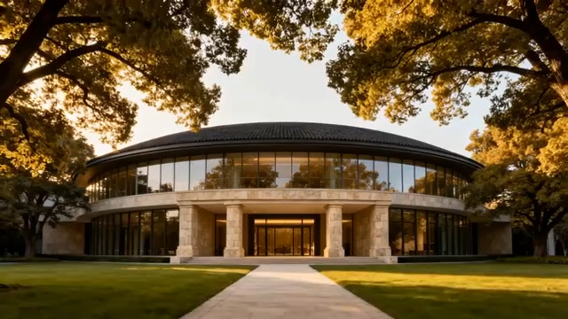  黄昏现代建筑外观885#横屏 	 