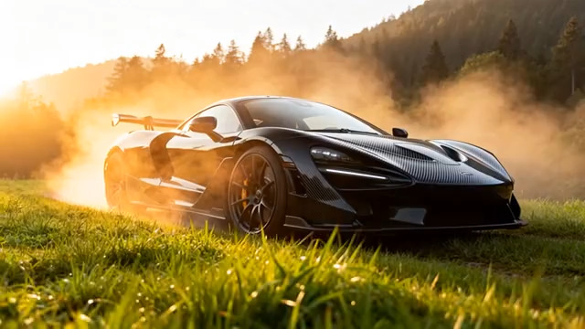  黑色超跑草地飞驰781#横屏 	 