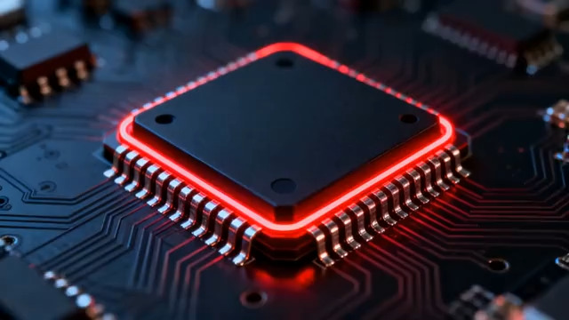  红色芯片电路板特写821#横屏 	 -