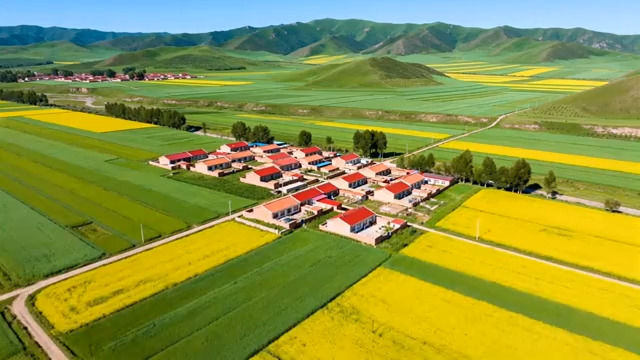  航拍乡村田野风光754#横屏 	 -