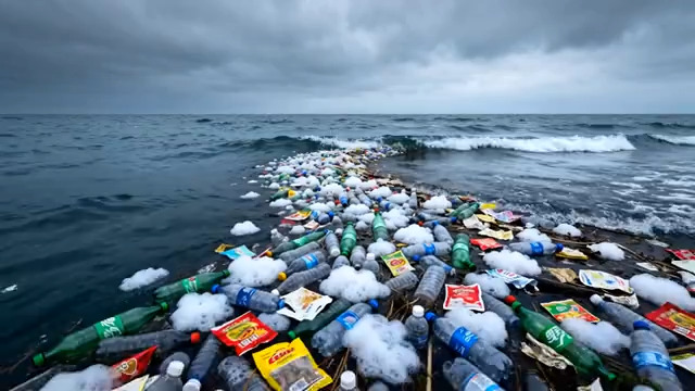  海洋垃圾污染现状687#横屏 	 