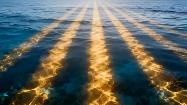  海面金色阳光光束636#横屏 	 