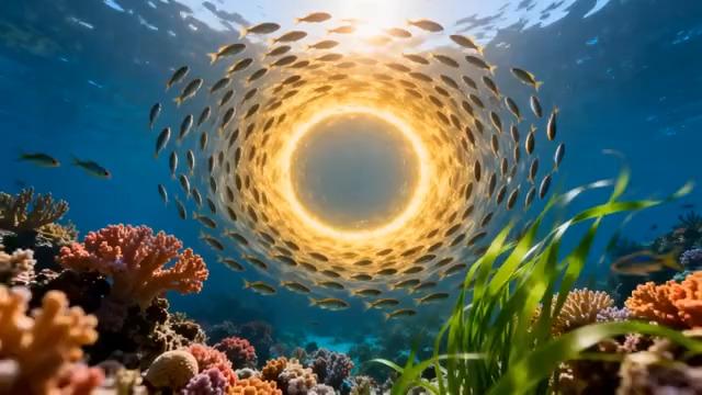  海底鱼群光环漩涡624#横屏 	 -