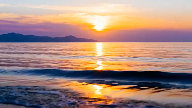  海上日出唯美景色664#横屏 	 