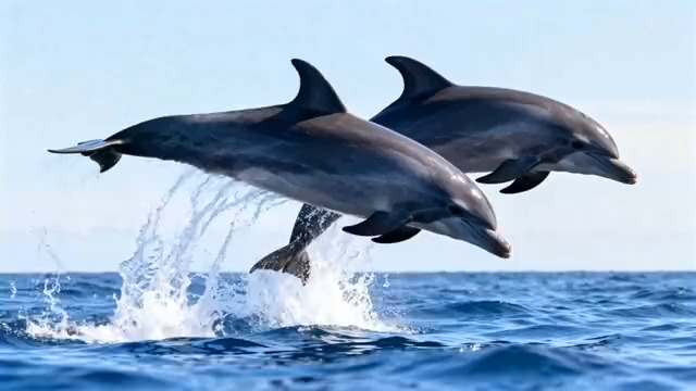  海豚跃出海面瞬间684#横屏 	 