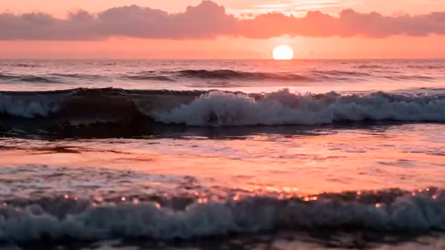  海上日出唯美场景663#横屏 	 