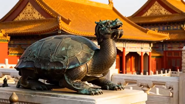  故宫铜龟雕塑特写571#横屏 	 