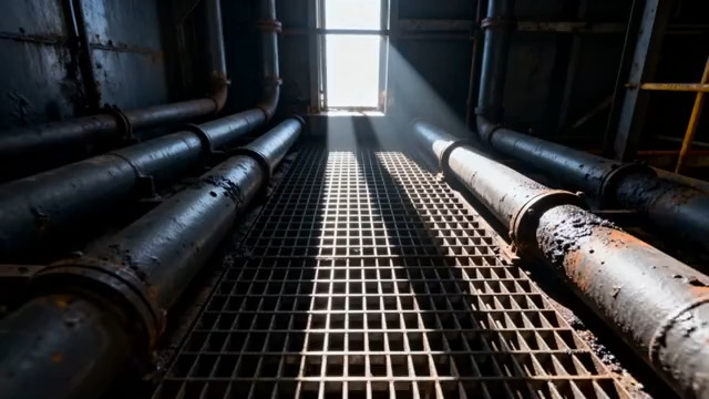  工业管道走廊逆光行走503#横屏 	 -