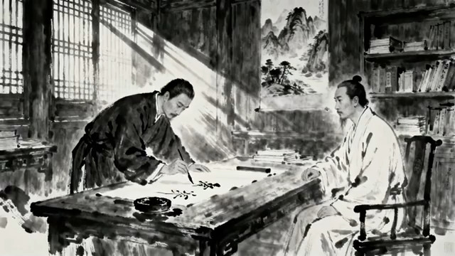  古人书房研习场景550#横屏 	 