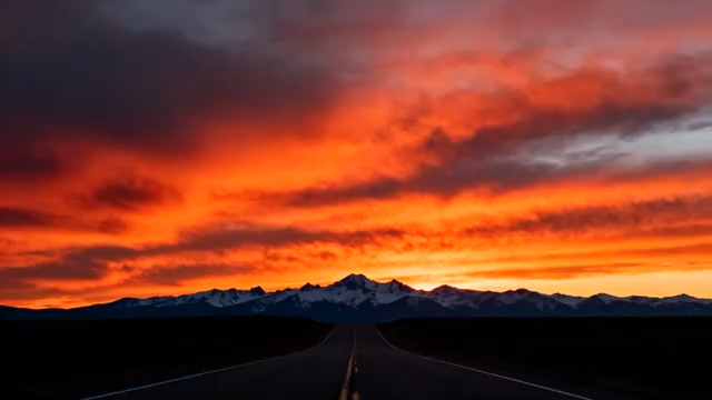  公路驶向红霞山脉514#横屏 	 