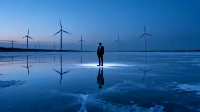  风电场上的商务人士421#横屏 	 