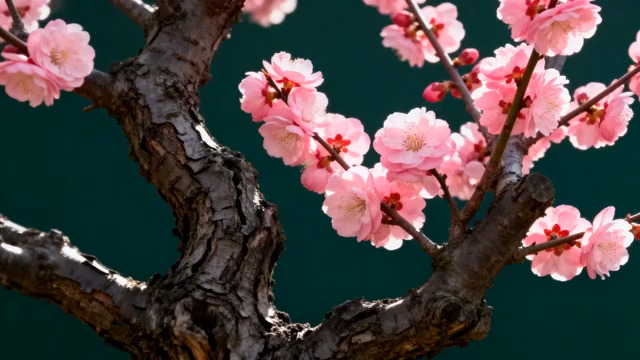  粉色梅花枝特写406#横屏 	 -