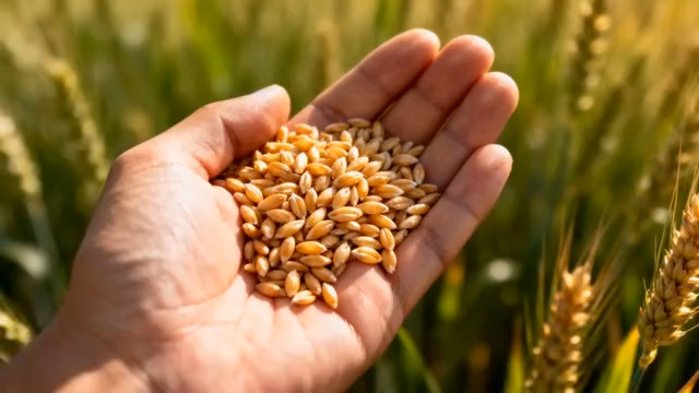  丰收小麦粒特写418#横屏 	 