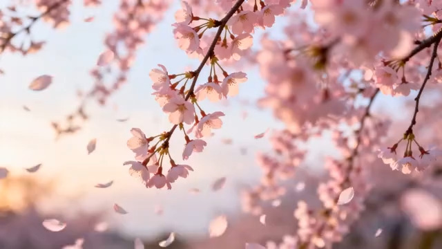  粉樱纷飞春日景414#横屏 	 