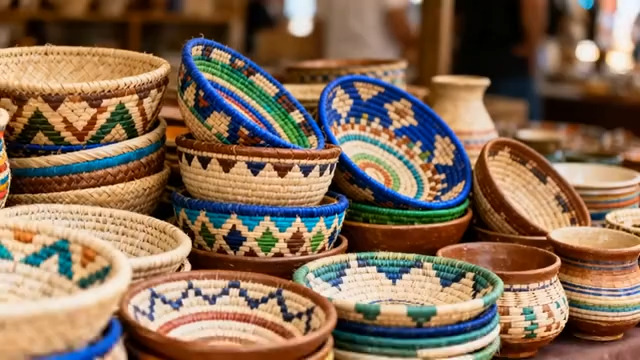  多彩手工编织碗特写361#横屏 	 