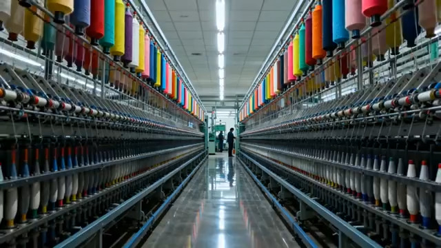  纺织厂车间生产线377#横屏 	 