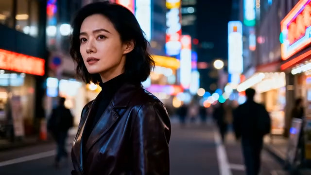  都市夜街独行女性351#横屏 	 