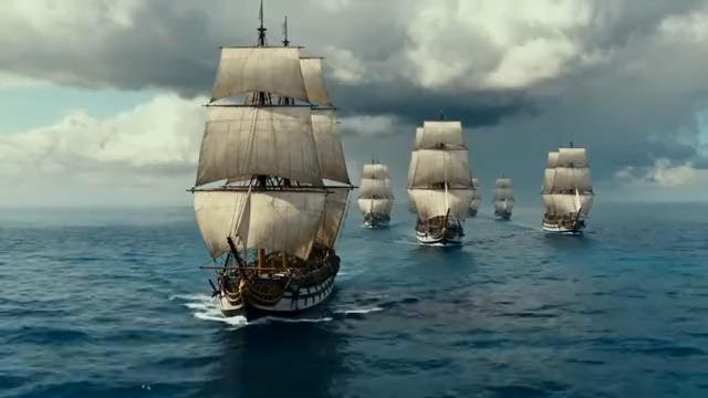  帆船舰队航海视频素材367#横屏 	 